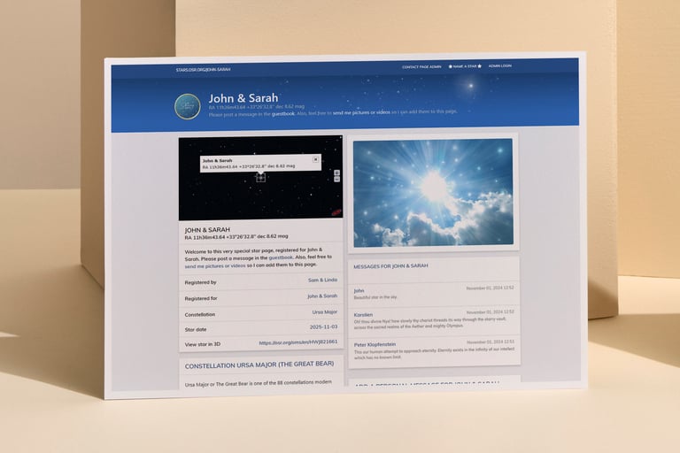 Interactive Star Page - General theme
